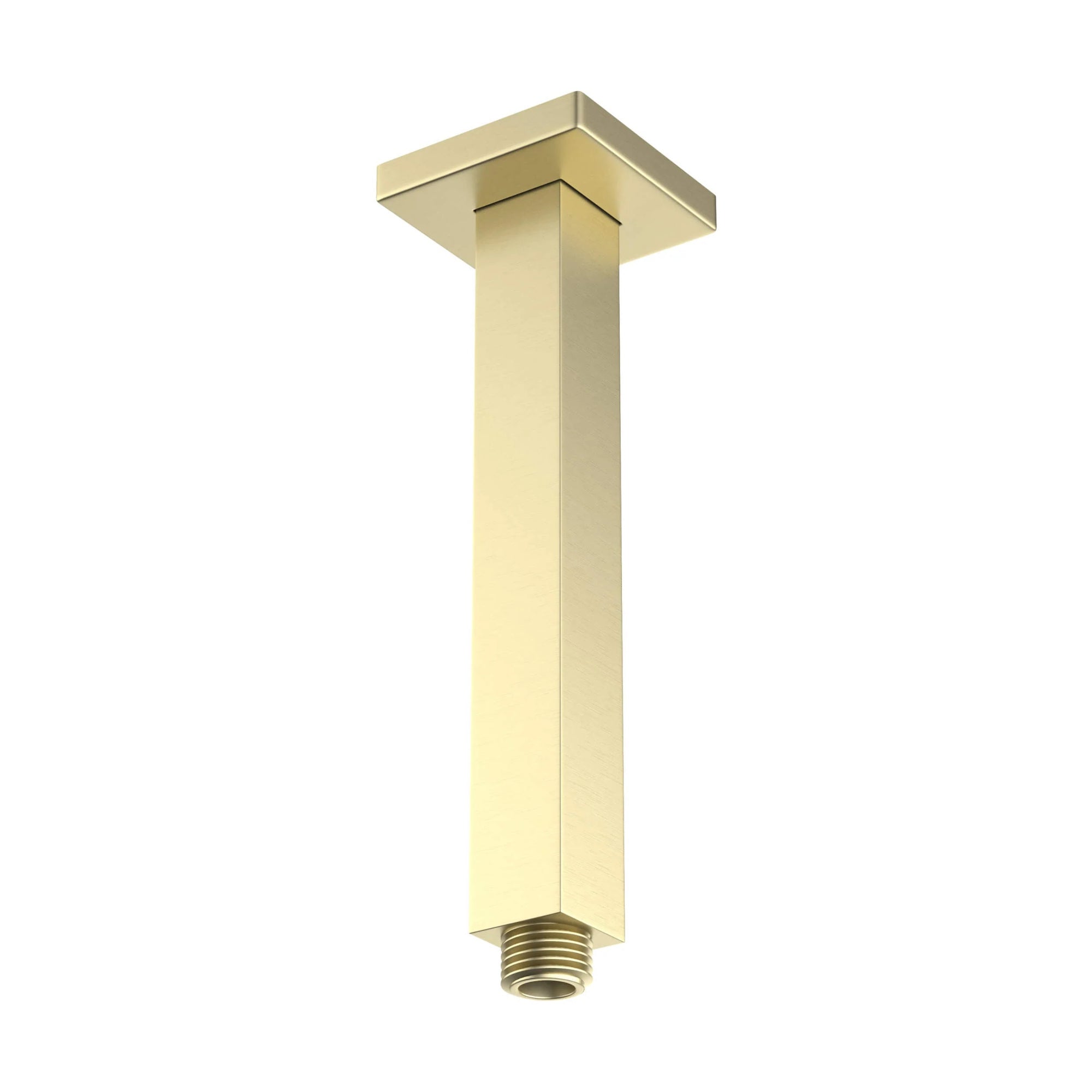 Square vertical shower arm 180mm - brushed brass